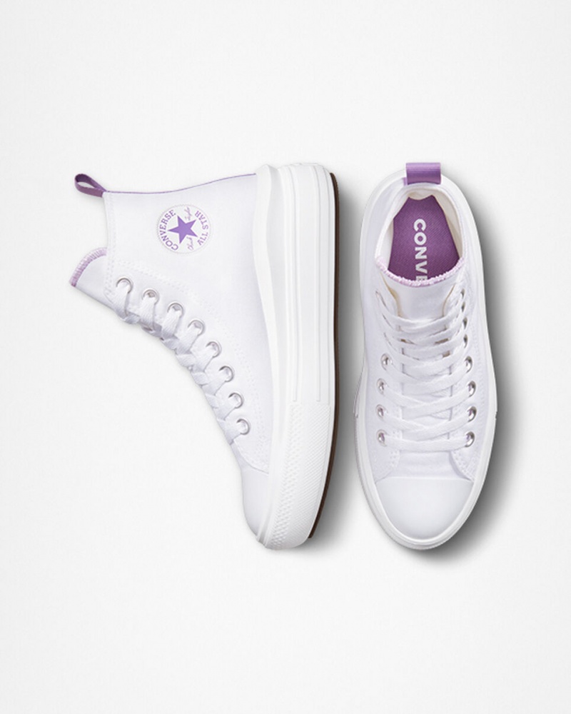 Converse Chuck Taylor All Star Move Platform Wit Paars Wit | 0186-IKQHO