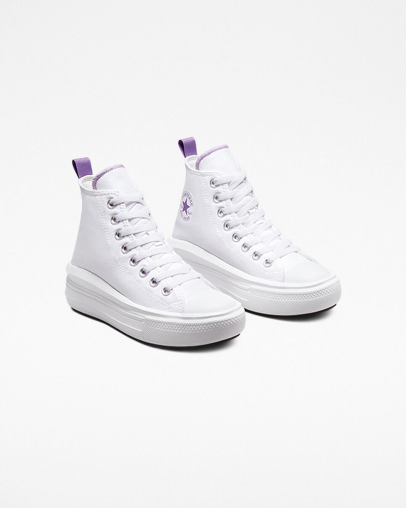 Converse Chuck Taylor All Star Move Platform Wit Paars Wit | 0186-IKQHO