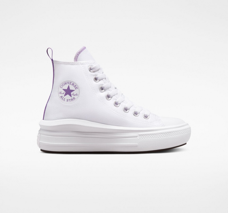 Converse Chuck Taylor All Star Move Platform Wit Paars Wit | 0186-IKQHO