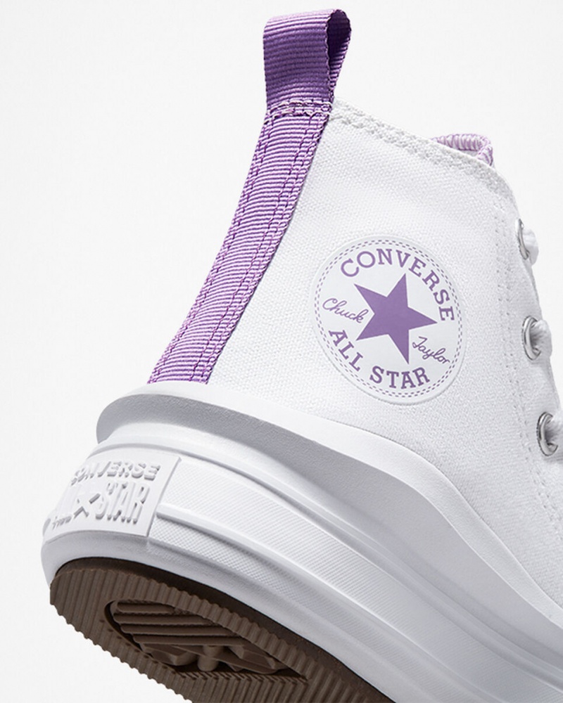 Converse Chuck Taylor All Star Move Platform Wit Paars Wit | 8432-CQJXR