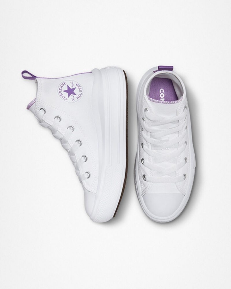 Converse Chuck Taylor All Star Move Platform Wit Paars Wit | 8432-CQJXR