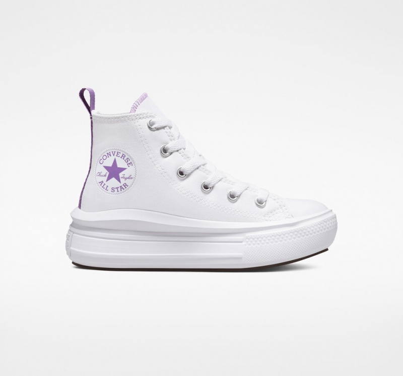 Converse Chuck Taylor All Star Move Platform Wit Paars Wit | 8432-CQJXR