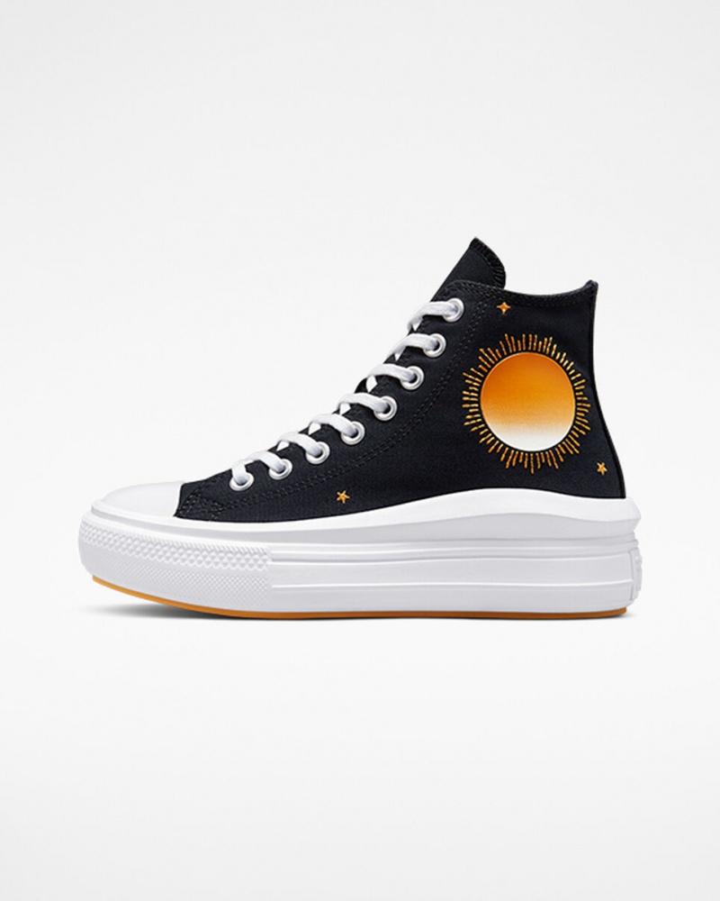 Converse Chuck Taylor All Star Move Platform Celestial Zwart Geel | 4709-BKDEI