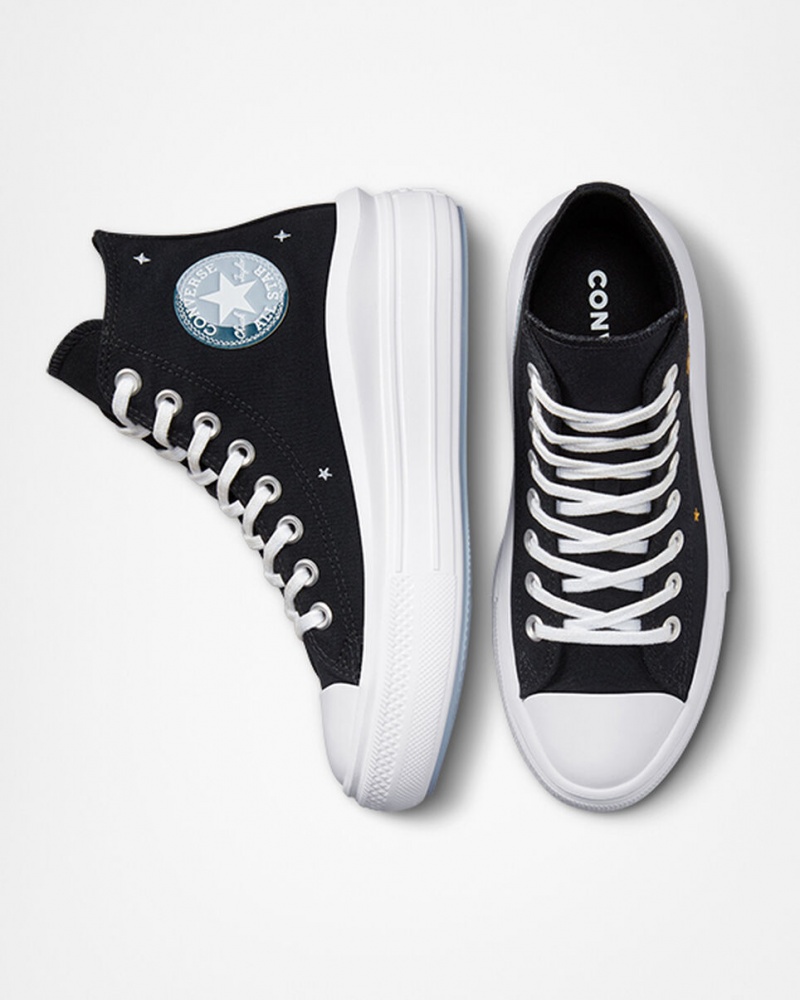 Converse Chuck Taylor All Star Move Platform Celestial Zwart Geel | 4709-BKDEI