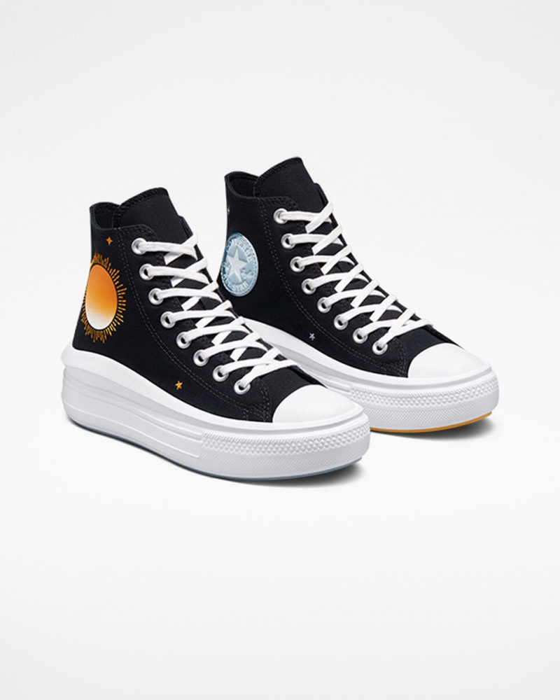 Converse Chuck Taylor All Star Move Platform Celestial Zwart Geel | 4709-BKDEI