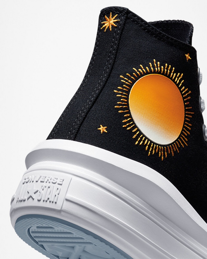 Converse Chuck Taylor All Star Move Platform Celestial Zwart Geel | 4709-BKDEI