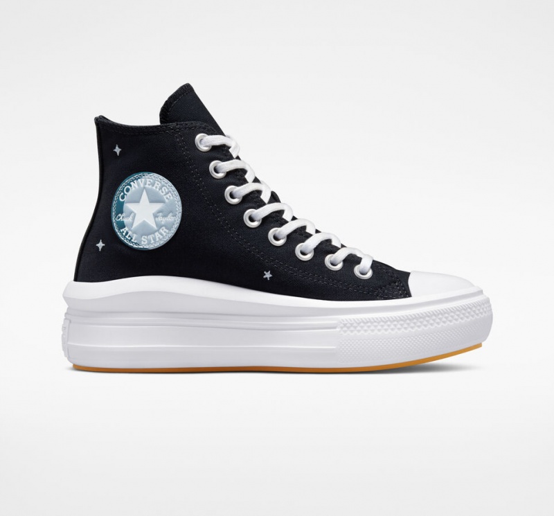 Converse Chuck Taylor All Star Move Platform Celestial Zwart Geel | 4709-BKDEI