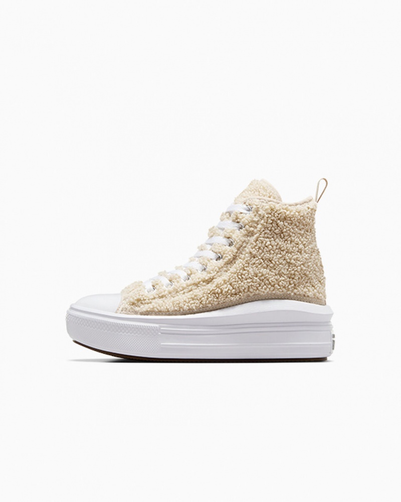 Converse Chuck Taylor All Star Move Platform Sherpa Wit Zwart | 5826-WPROT