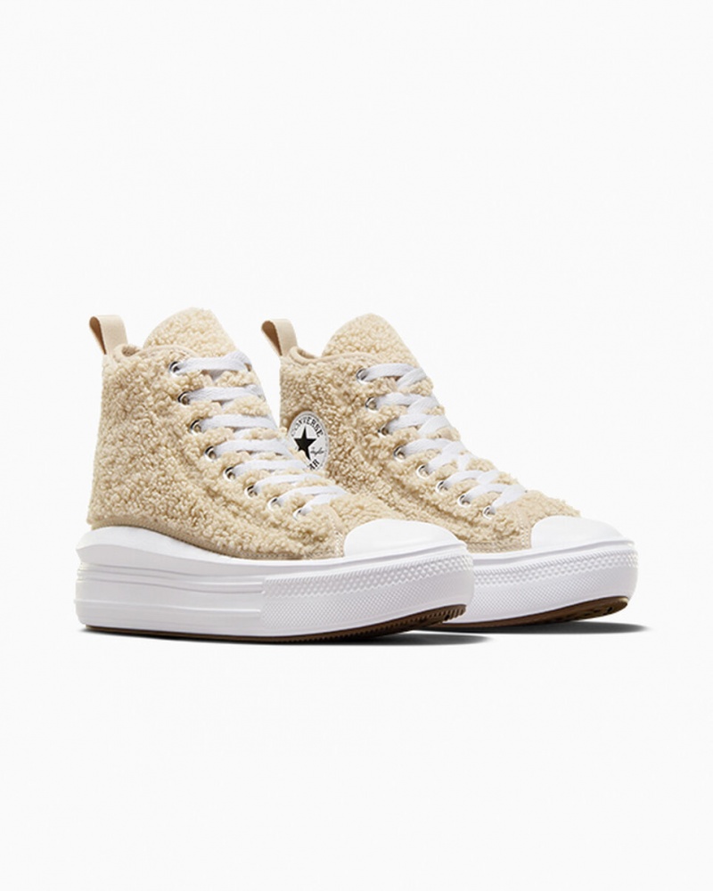 Converse Chuck Taylor All Star Move Platform Sherpa Wit Zwart | 5826-WPROT