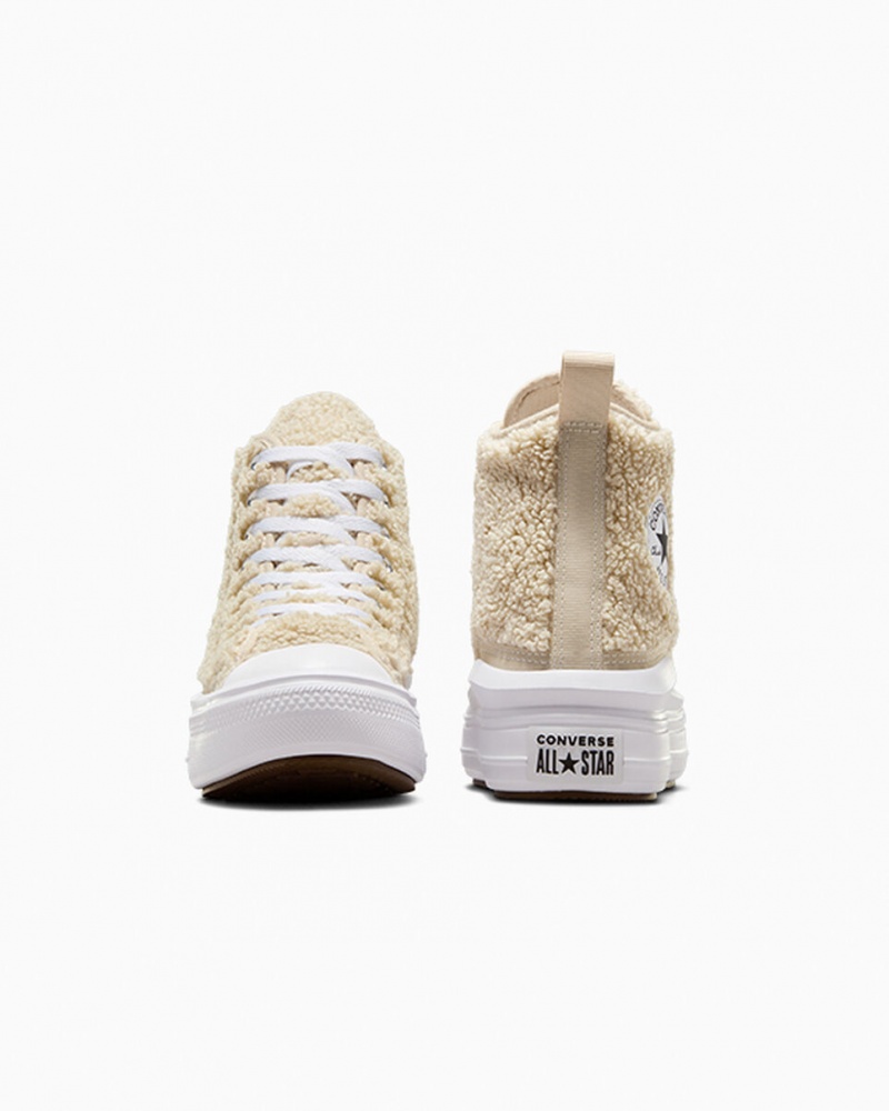 Converse Chuck Taylor All Star Move Platform Sherpa Wit Zwart | 5826-WPROT