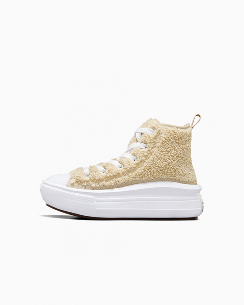 Converse Chuck Taylor All Star Move Platform Sherpa Wit Zwart | 8053-ADXJQ