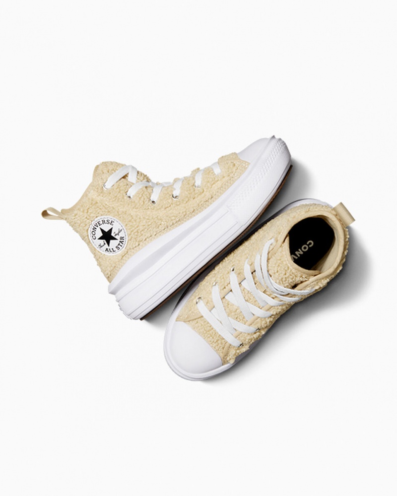 Converse Chuck Taylor All Star Move Platform Sherpa Wit Zwart | 8053-ADXJQ