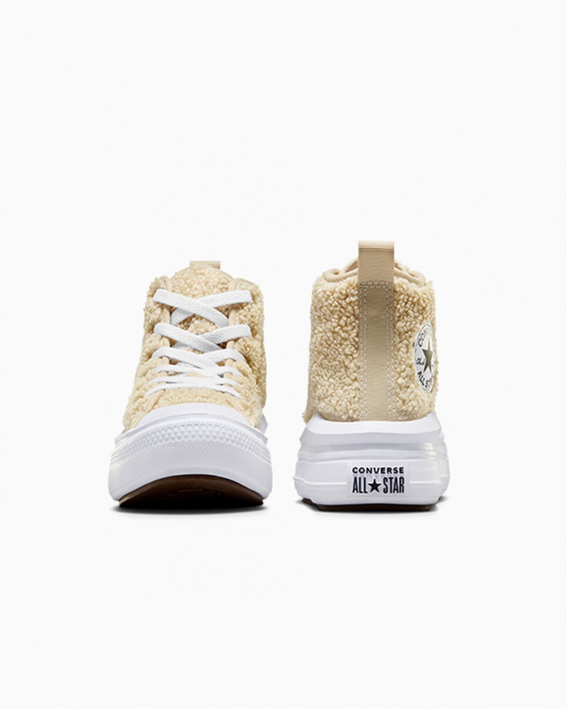 Converse Chuck Taylor All Star Move Platform Sherpa Wit Zwart | 8053-ADXJQ