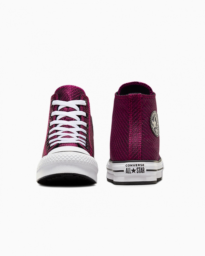 Converse Chuck Taylor All Star Platform Lift Sparkle Roze Wit Zwart | 1634-KXEYW