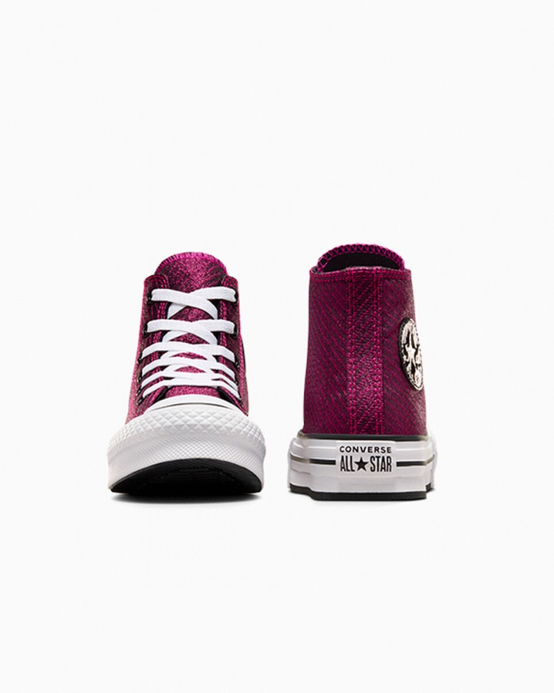 Converse Chuck Taylor All Star Platform Lift Sparkle Roze Wit Zwart | 4598-BQVXJ