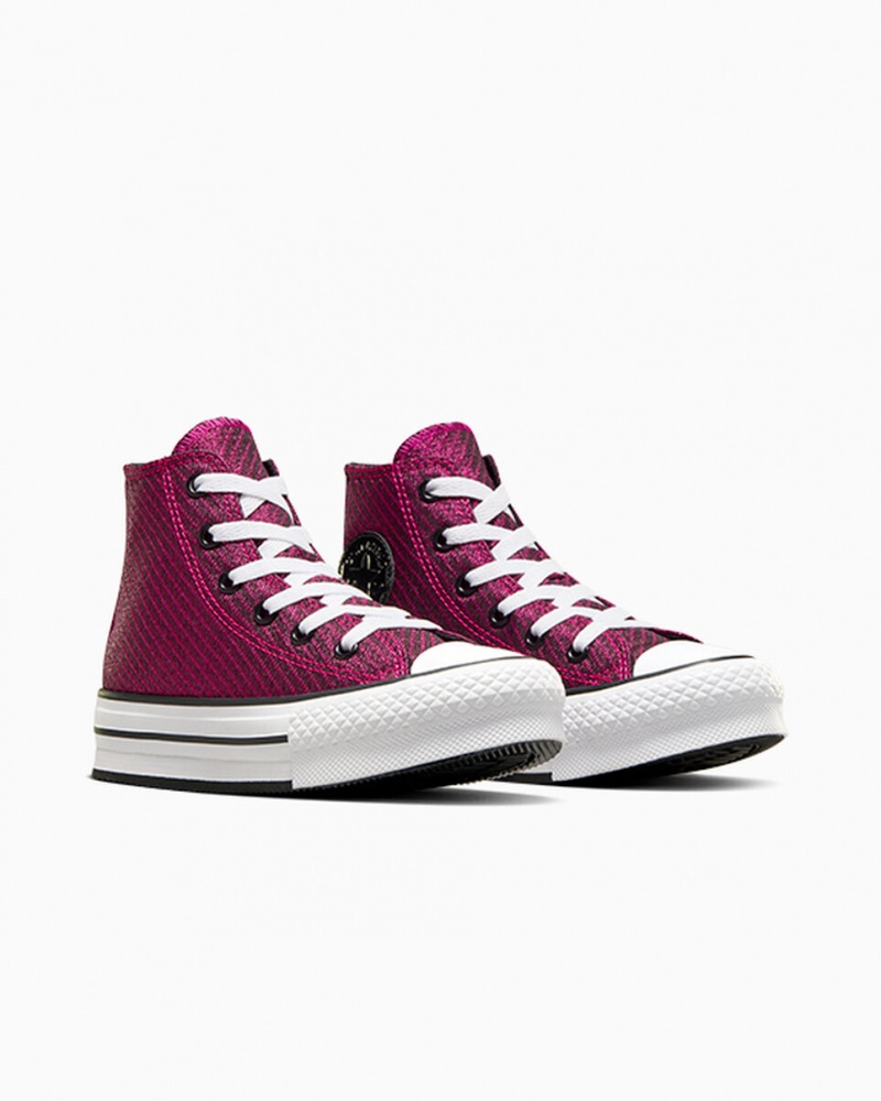 Converse Chuck Taylor All Star Platform Lift Sparkle Roze Wit Zwart | 8706-MEVNK