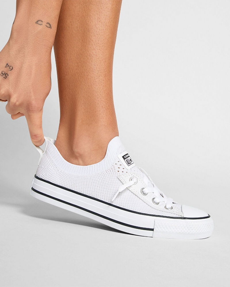 Converse Chuck Taylor All Star Shoreline Knit Slip Wit Zwart Wit | 2486-ZDYFG