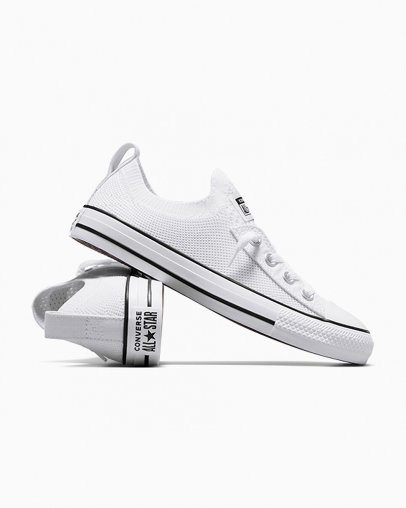 Converse Chuck Taylor All Star Shoreline Knit Slip Wit Zwart Wit | 2486-ZDYFG