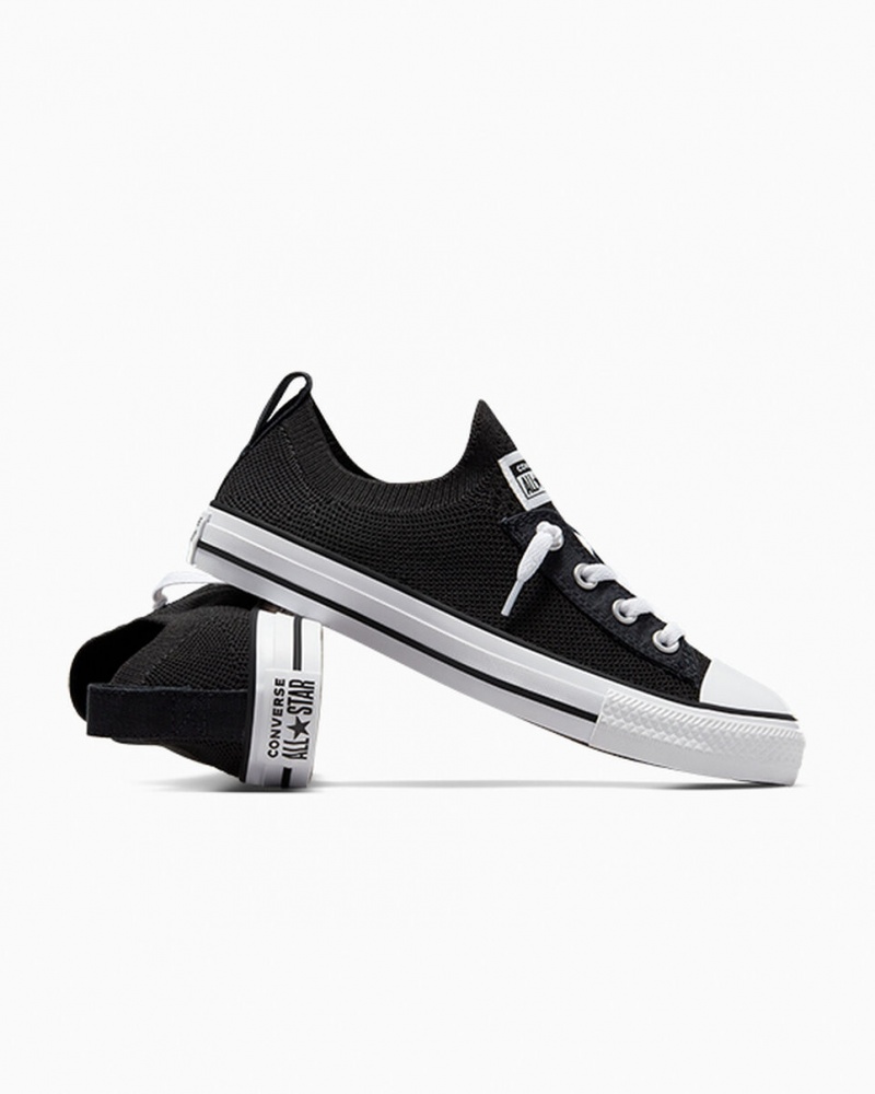 Converse Chuck Taylor All Star Shoreline Knit Slip Zwart Wit Zwart | 7104-FPCDS