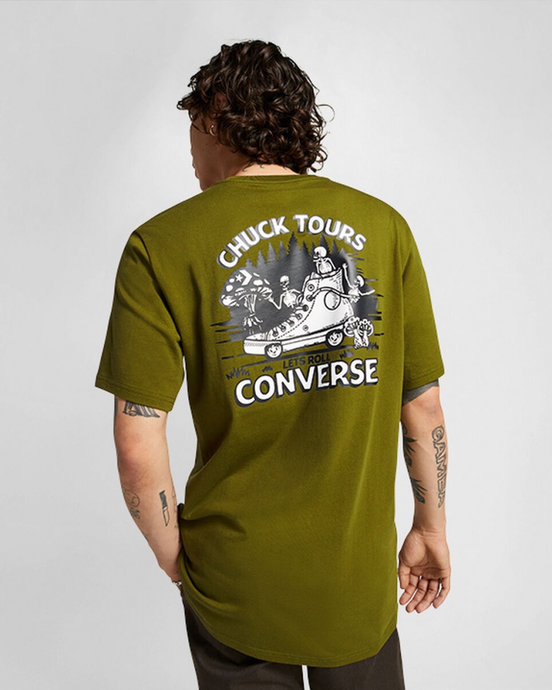 Converse Chuck Tours Grafische T-Shirt Groen | 2604-VKIWO