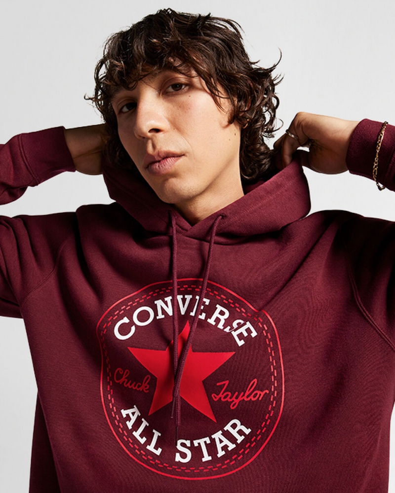 Converse Converse Go-To All Star Patch Standard-Fit Fleece Pullover Hoodie Diep | 0745-YUSNH