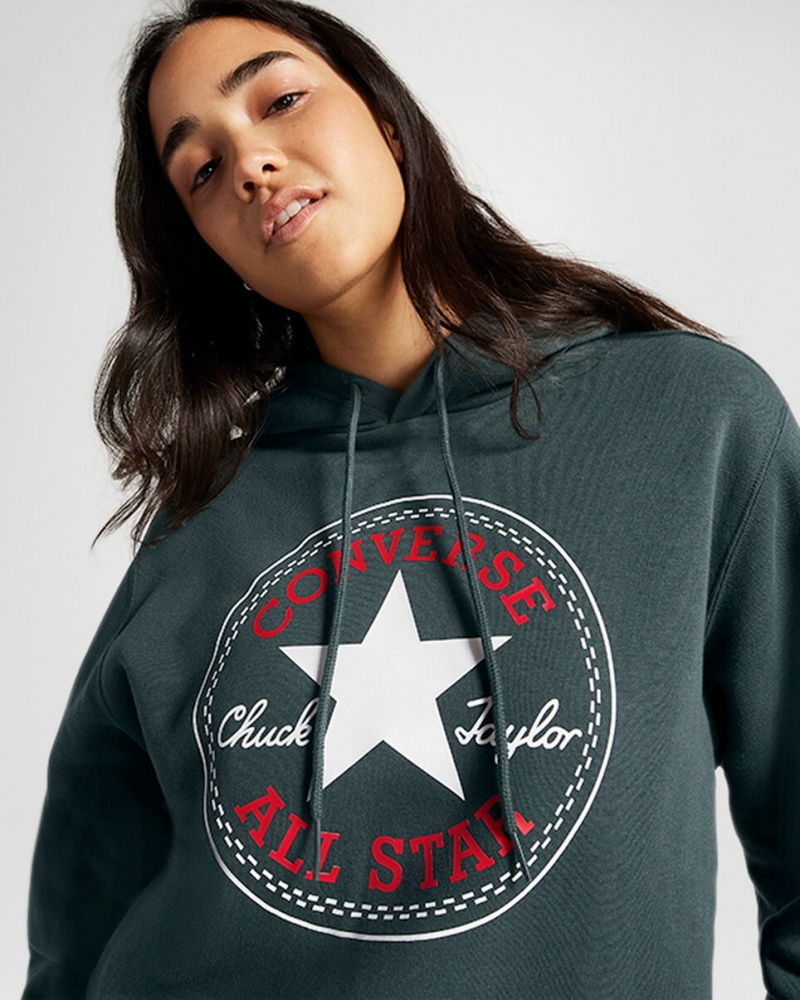 Converse Converse Go-To All Star Patch Standard-Fit Fleece Pullover Hoodie Groen | 3768-CYXUP