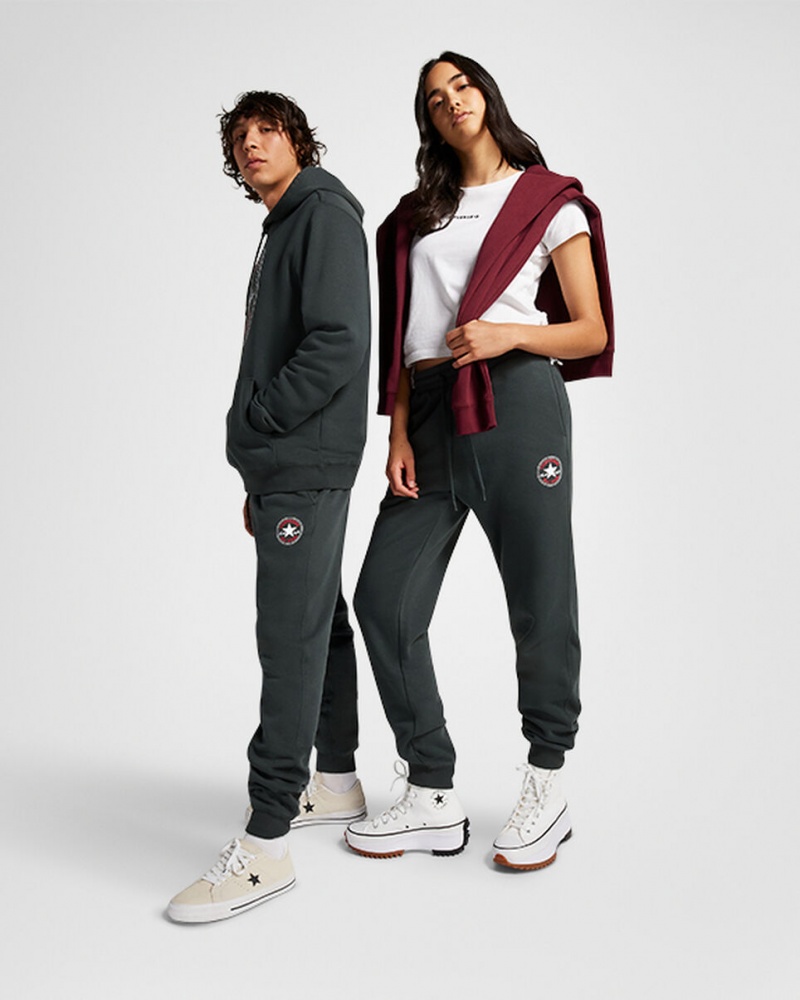 Converse Converse Go-To All Star Patch Standard-Fit Fleece Sweatpants Groen | 8492-MDIGK