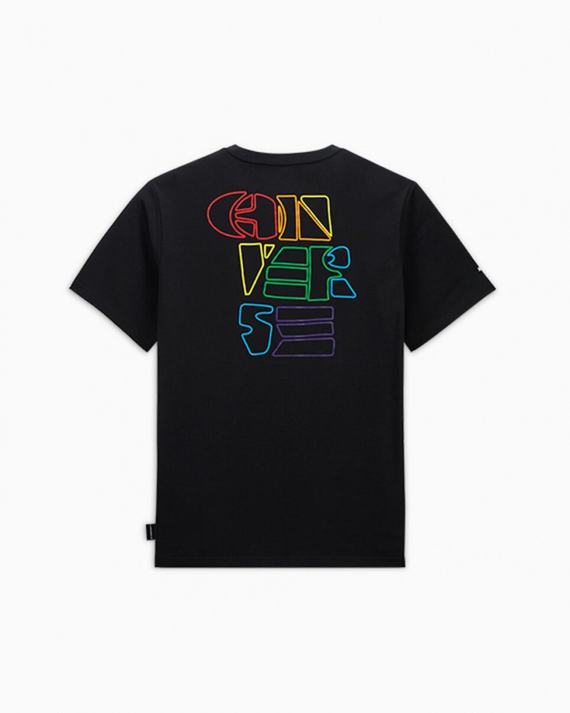 Converse Converse Go-To All Star Pride Deconstructed Grafische T-Shirt Zwart | 1567-WHUCV