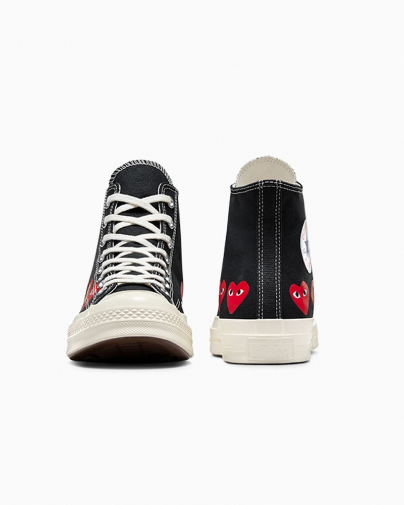 Converse Converse x Comme des Garçons PLAY Chuck 70 Multi Heart Zwart Rood | 1084-KRZUJ