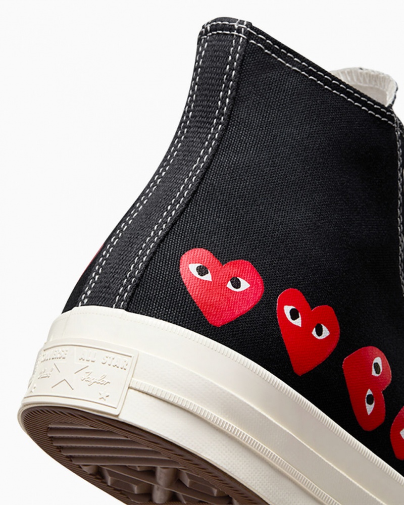 Converse Converse x Comme des Garçons PLAY Chuck 70 Multi Heart Zwart Rood | 1084-KRZUJ