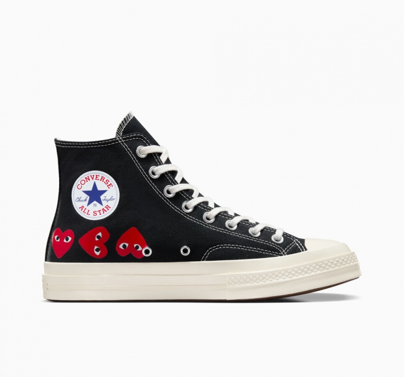 Converse Converse x Comme des Garçons PLAY Chuck 70 Multi Heart Zwart Rood | 1084-KRZUJ