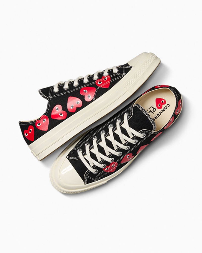 Converse Converse x Comme des Garçons PLAY Chuck 70 Multi Heart Zwart Rood | 3265-MLHDY