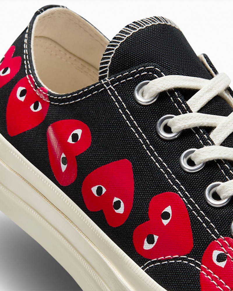 Converse Converse x Comme des Garçons PLAY Chuck 70 Multi Heart Zwart Rood | 3265-MLHDY