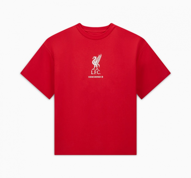 Converse Converse x LFC Loose-Fit T-Shirt Tomato | 1864-BYFCZ