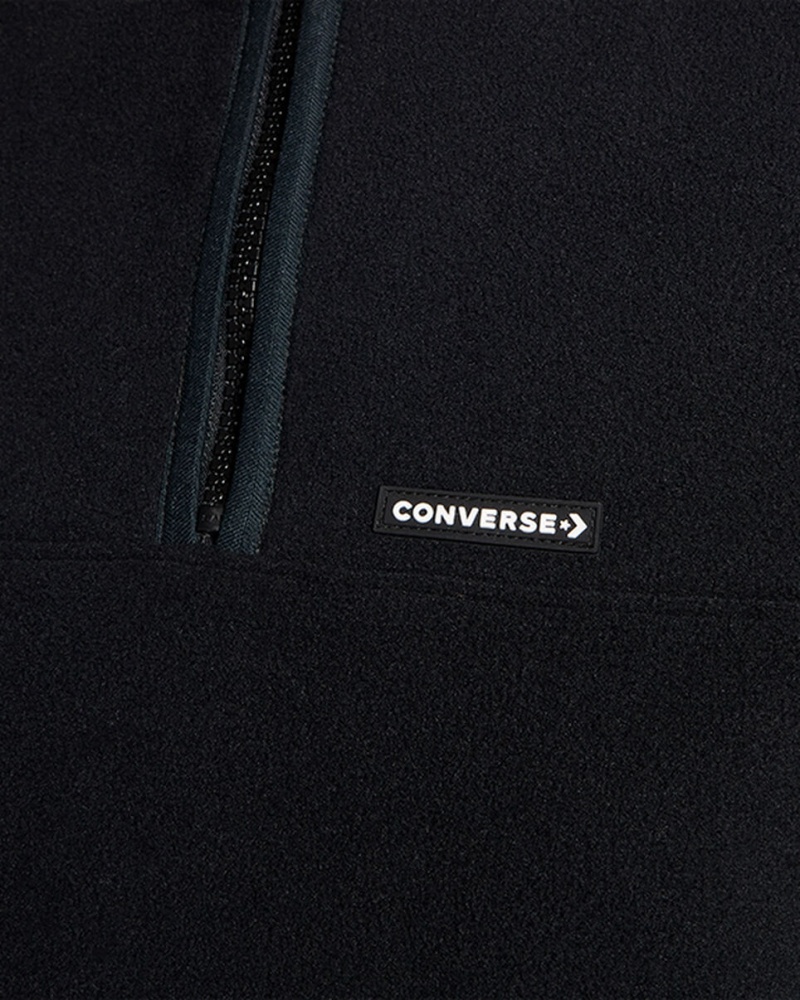 Converse Counter Climate Polar Fleece Half-Zip Popover Zwart | 1782-TQVDU