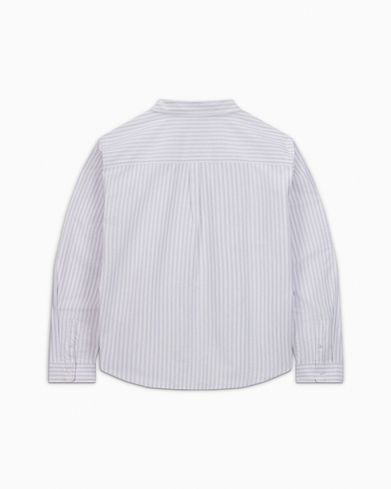 Converse Gestreept Oxford Button-Up Shirt Vapor Violet Stripe | 1248-OTLQV