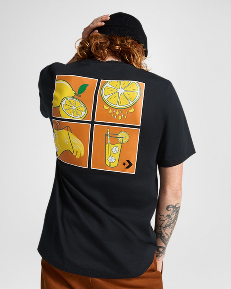 Converse How-To Lemonade T-Shirt Zwart | 6194-WEFIA