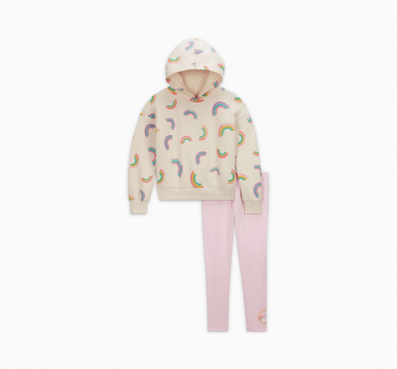 Converse Rainbow Hoodie & Leggings Set Roze | 7158-XWCTO