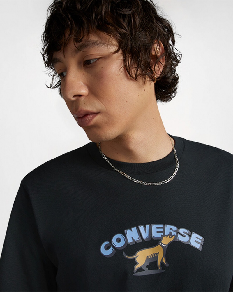 Converse Recreation Department Grafische T-Shirt Zwart | 7031-IYBCT