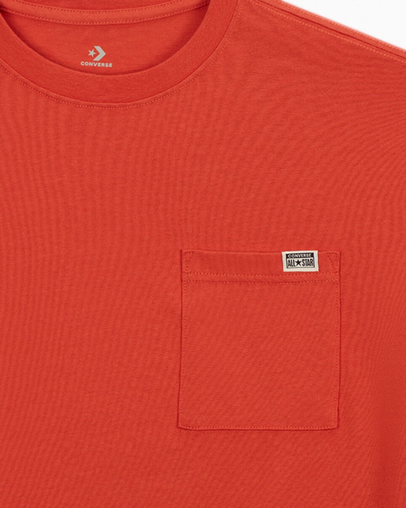 Converse Relaxed Chest Pocket T-Shirt Nomadic Rust | 5187-XOJAN