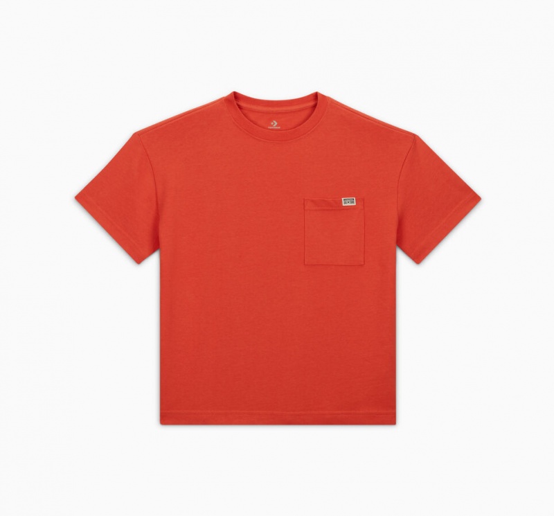 Converse Relaxed Chest Pocket T-Shirt Nomadic Rust | 5187-XOJAN