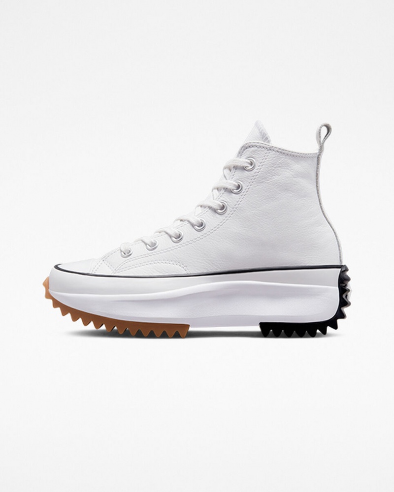 Converse Run Star Hike Platform Foundational Leren Wit Zwart | 2145-YZTSB