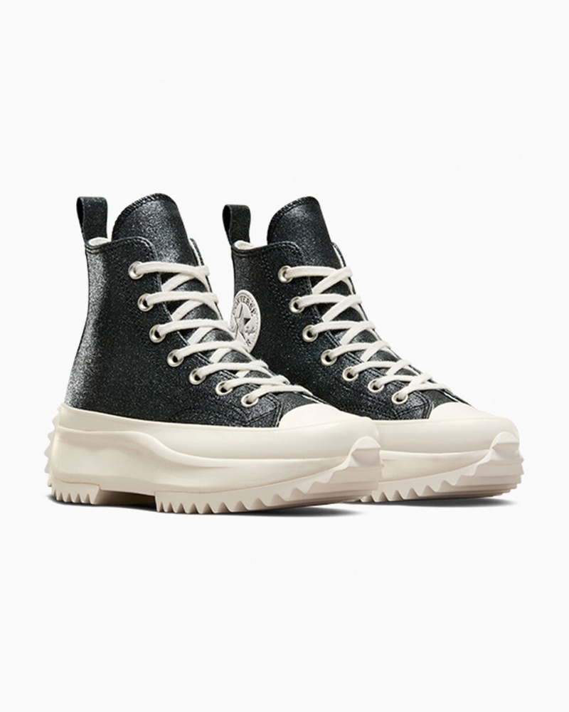 Converse Run Star Hike Platform Glitter Zwart | 0436-HYTNZ