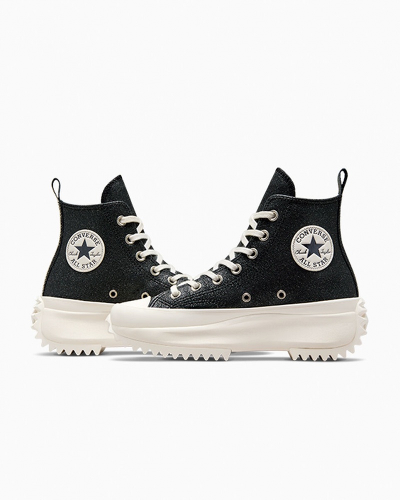 Converse Run Star Hike Platform Glitter Zwart | 0436-HYTNZ