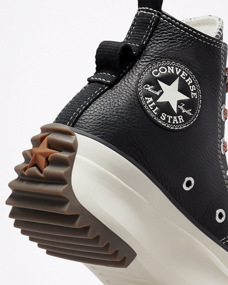 Converse Run Star Hike Platform Leren Zwart | 5123-BDVFS