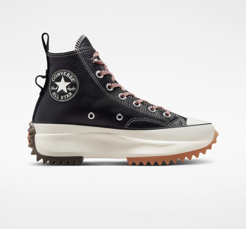 Converse Run Star Hike Platform Leren Zwart | 5123-BDVFS