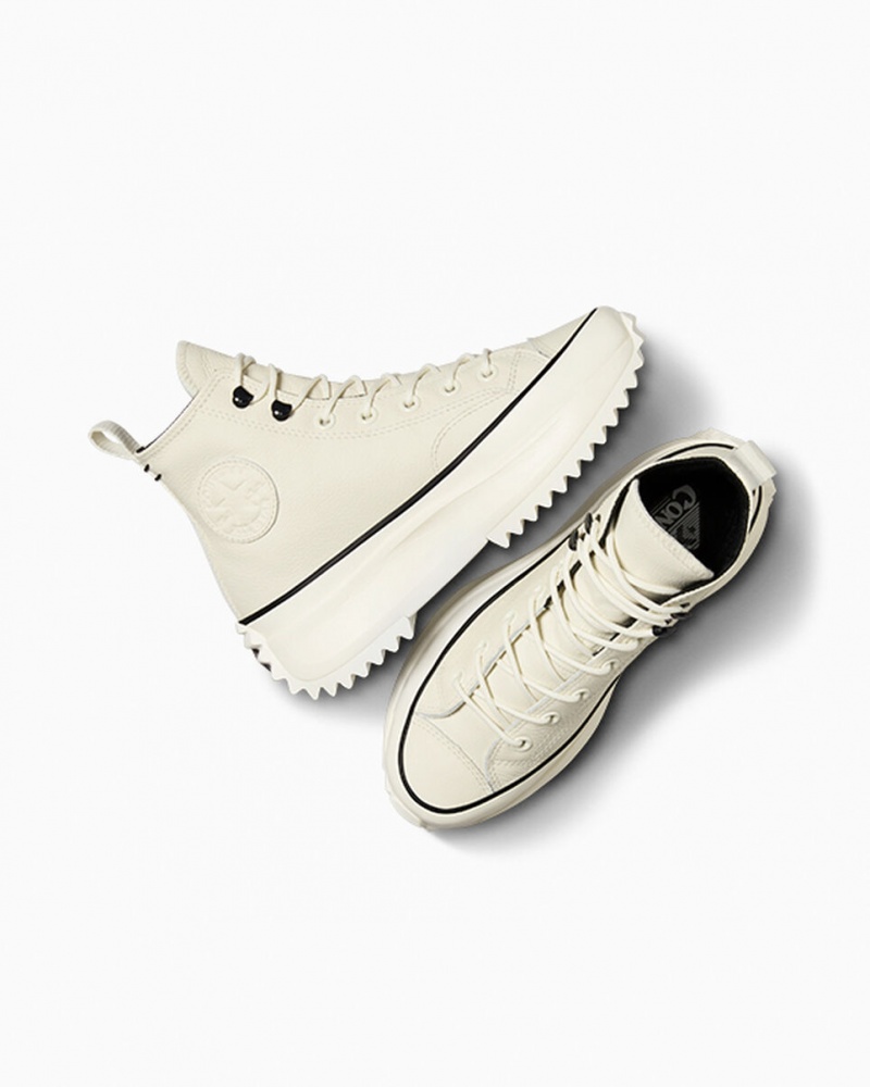 Converse Run Star Hike Platform Leren Zwart Wit | 5741-MPRTW