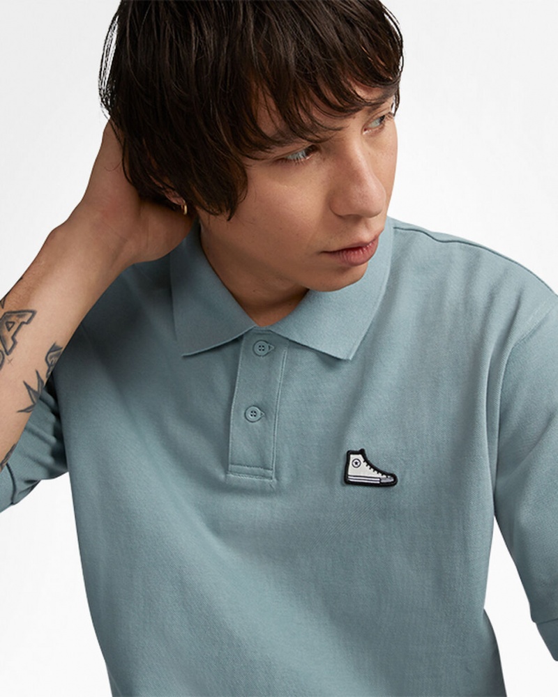 Converse Shoe Patch Polo Shirt Grijs | 8179-JFDEX