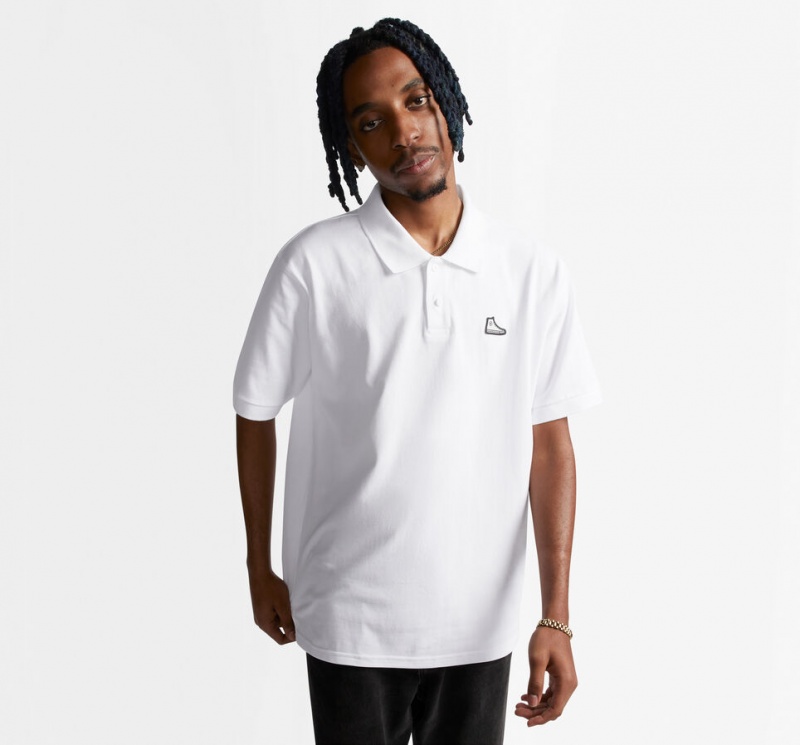 Converse Shoe Patch Polo Shirt Wit | 0618-LAHMI