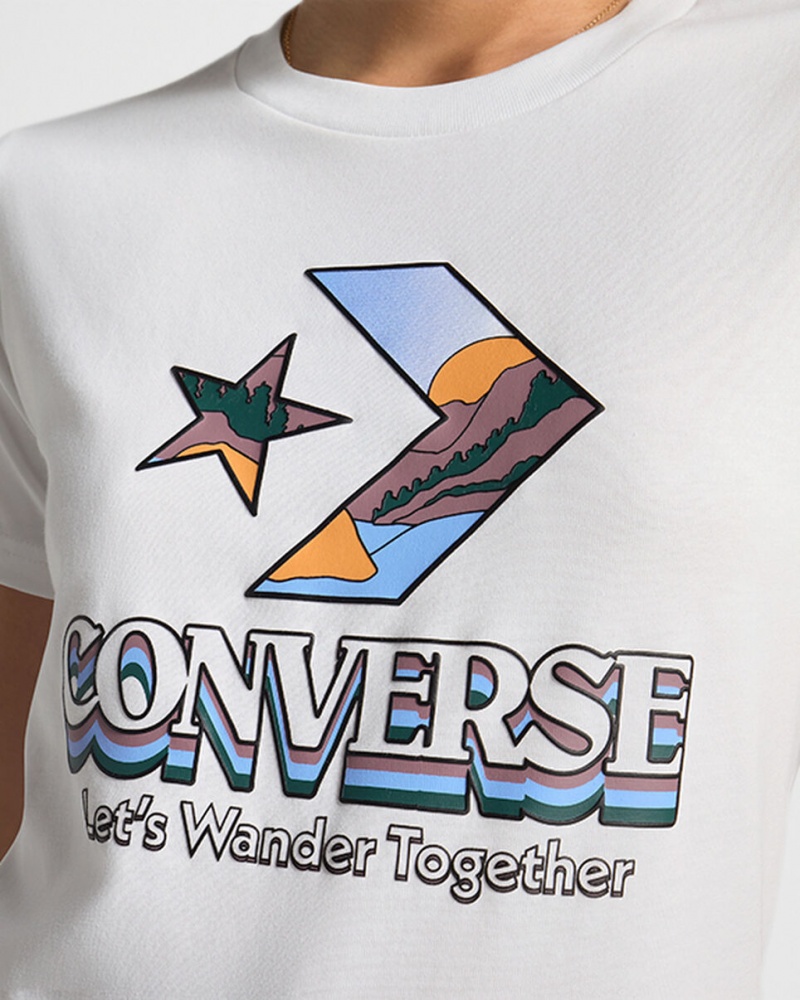 Converse Star Chevron Mountain Grafische T-Shirt Wit | 4876-YTHOK